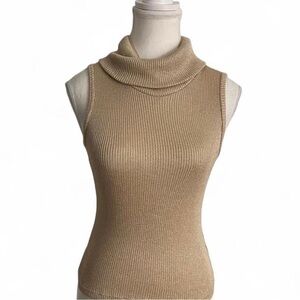 Minimalist Y2K Tan Sleeveless Sweater